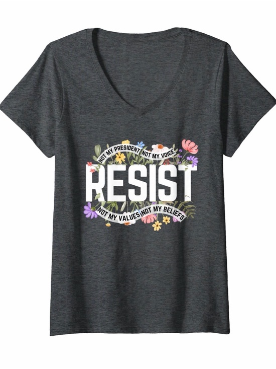 Tops - Political Resist FDT V-Neck Women’s Tshirt